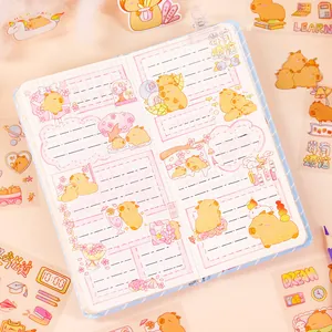 Cute Capybara cartoon sticker gift set with 50 pieces for DIY scrapbooking and planner