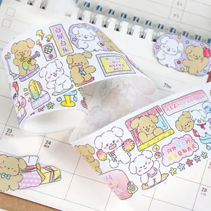 Nastro washi carino con cani e scritte per materiali decorativi creativi per scrapbooking