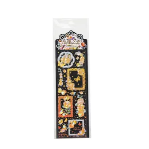 Vintage Rose Love series 3D bronzing stickers with shell light and floral motifs