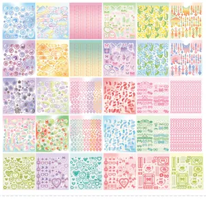 Collection of 30 sheets Korean style kawaii stickers for DIY journal decoration