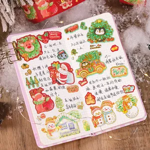 Adesivi festivi in nastro washi con lamina d'oro natalizia per decorazioni scrapbooking DIY