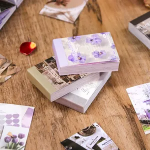 Vintage aesthetic mini sticker book set for scrapbooking with floral and retro designs