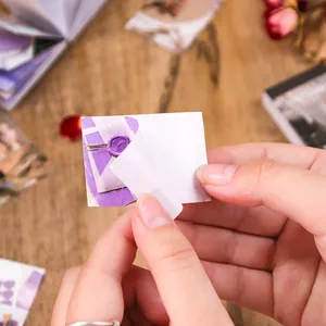 Vintage mini sticker book with purple wax seal design for journaling collage stickers