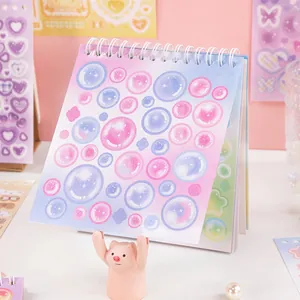 Korean style cartoon spiral sticker book with 30 sheets for DIY handbook decoration