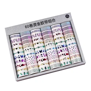 Grand lot de 60 rouleaux de ruban adhésif washi doré pour le scrapbooking et le DIY