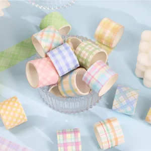 Assorted set of 60 rolls of pastel plaid washi tapes for DIY scrapbooking and craft