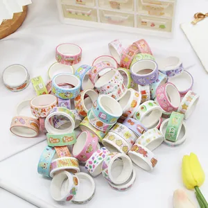 Set of 60 rolls of colorful cute cartoon washi tape for journaling and crafts