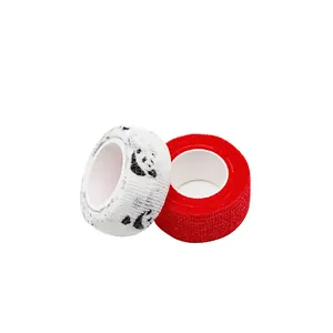 Vendajes elásticos autoadhesivos para dedos con panda y rojo para deporte y escritura