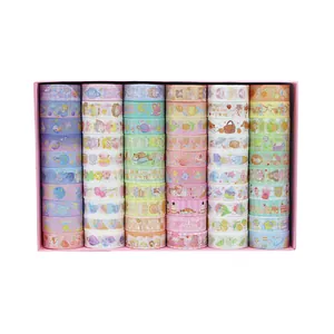 60 Rolls Cute Cartoon Washi Tape Gift Set for Journaling and Scrapbooking Supplies