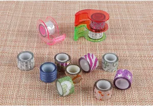 Set de cintas washi con purpurina y dispensadores para manualidades creativas