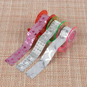 Juego de cintas decorativas con purpurina y dispensadores para manualidades DIY y álbumes