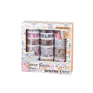Set di 18 rotoli di nastro washi vintage a fiori per scrapbooking e fai da te