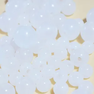 Acrylic Jelly White Round Beads For DIY Jewelry Making Clothing Accessories Material Plastic Painted Beads Smooth Loose Beads