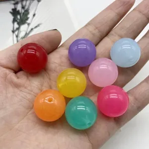 Close-up of colorful jelly acrylic round beads for DIY jewelry making