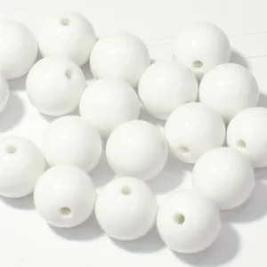 Premium opaque white acrylic round beads for handmade DIY jewelry and craft projects