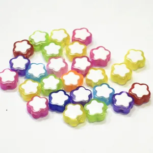 Colorful acrylic flower beads for DIY children's handmade jewelry and beading craft projects