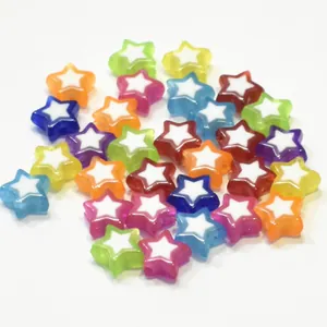 Colorful acrylic star beads for DIY kids crafts jewelry making
