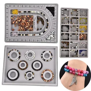 Tavola per Design di Perline Floccate per Creazione Gioielli Fai da Te Bracciale Collana Vassoio di Misurazione Organizzatore di Perline Piastra di Stoccaggio Strumenti Professionali