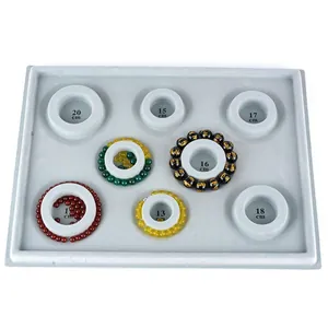 Vassoio per design di gioielli grigio con scale di misura circolari per bracciali fai-da-te