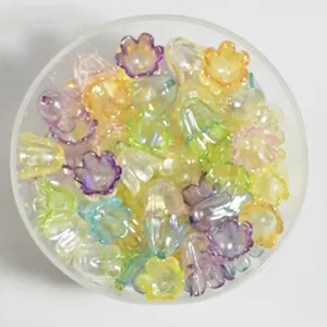 Perles pétales de fleurs irisées de 11 mm mélangées pour bijoux et loisirs créatifs