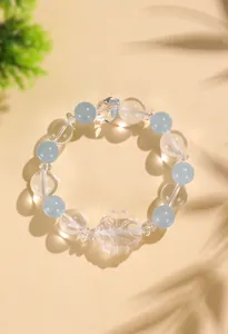 Elegante bracciale in cristallo bianco con ciondolo a volpe intagliato per donna