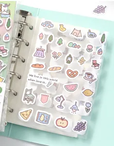 Cute hand-drawn sticker collection with diverse lifestyle icons for decorative scrapbooking