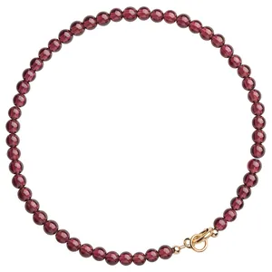 Elegant 3mm natural wine red faceted garnet bead bracelet with 14K gold clasp for women
