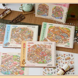 Ancient Chinese palace miniature scene collage sticker book for DIY hand accounts