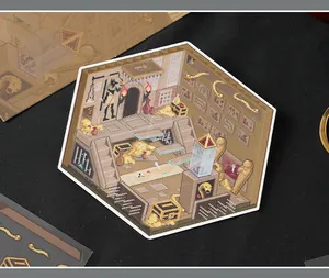 Pixel art miniature scenery sticker with ancient Egyptian tomb design for DIY crafts