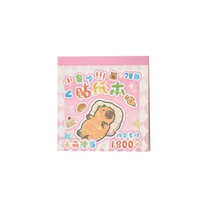 Cute Capybara sticker book with 28 sheets for handbook, card and nail art decoration