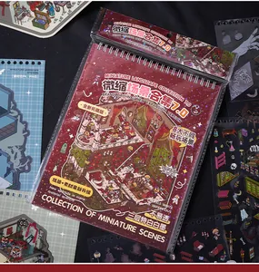 Spooky Town Miniatur-Landschafts-Stickerbuch mit dunklen Themen