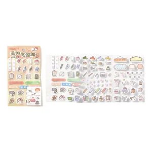 3-fold decorative sticker set with cute bubble frame icons for journaling and scrapbooking