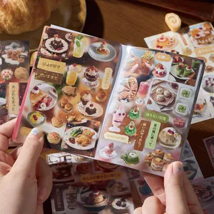 Carnet d'autocollants dessert style rétro japonais pour scrapbooking