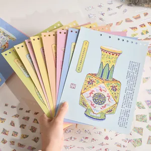 Retro Chinese antique porcelain DIY sticker booklet held by hand