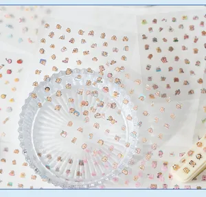 Detailed view of cute capybara PET mini stickers for DIY handbook and nail art decoration.