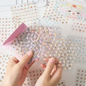 Cute PET mini stickers set with guinea pig patterns for DIY journals and nail art decor