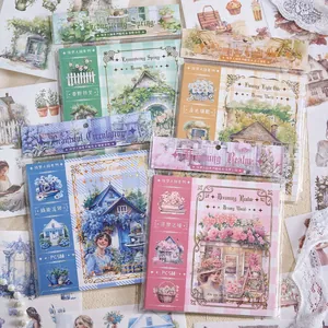 Washi Paper Scrapbooking Sticker Book Dreaming World Series Vintage Floral Figure Die-cut DIY Decoration Journaling Stickers
