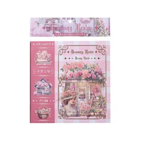 Vintage dreaming realm scrapbook sticker book with 50 sheets