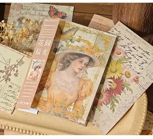Vintage scrapbooking material book featuring Victorian floral and portrait designs