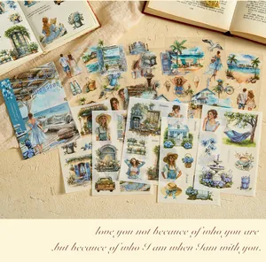 Variety pack of summer beach girl stickers for vintage DIY scrapbooking decoration