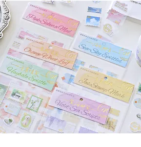 Détail des autocollants de timbres en PVC Misty Morning Mail pour scrapbooking et DIY.