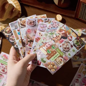 Autocollants de dessert japonais de style vintage pour scrapbooking effet laser