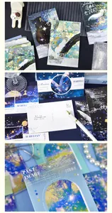 Künstlerisches holografisches Postkarten-Set mit Himmels- und Schmetterlingsmotiven