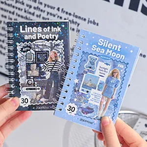 Korean style spiral sticker book with glitter film for scrapbooking DIY journaling crafts
