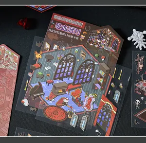 Autocollants 3D de décor de chambre de vampire gothique gros plan