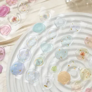 Adesivi per sigilli in cera epossidica semitrasparente pastello per scrapbooking