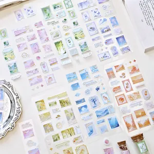 Autocollants décoratifs en PVC style timbres pour scrapbooking et journal intime