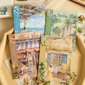 Vintage style sticker book with romantic illustrations for DIY journaling and art