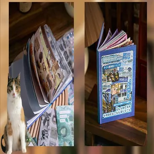 Detailed view of the retro Time Grocery Store series sticker book for journal decoration art