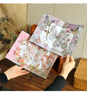 Détail de cartes pop-up papillon 3D faites main avec découpes de papier complexes
